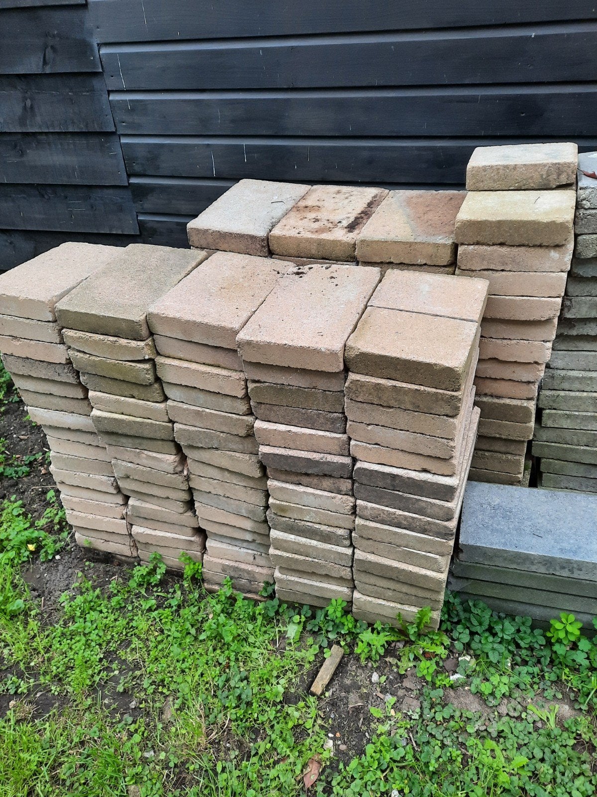 60 gele betontegels 20 x 30 cm, Ophalen, Gebruikt, Beton, Terrastegels