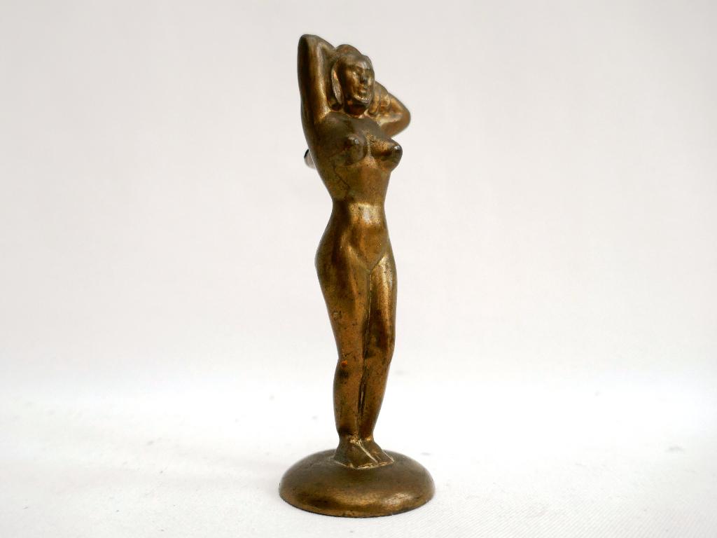 Horlogehanger - beeldje van een vrouw - brons, Ophalen of Verzenden, Brons