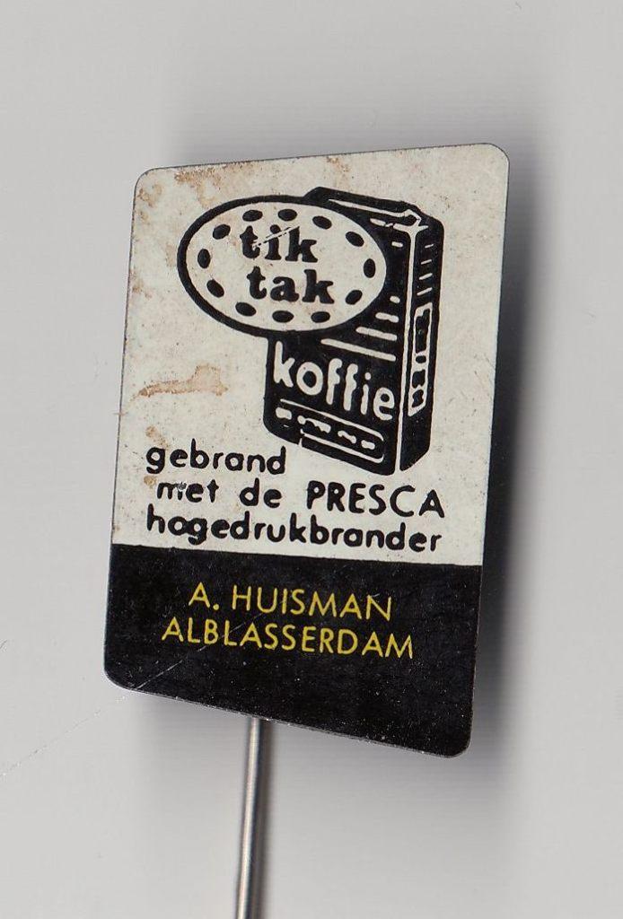 TikTak Koffie Alblasserdam speldje, Gebruikt, Niet vindbaar, Niet vindbaar, Speldje of Pin