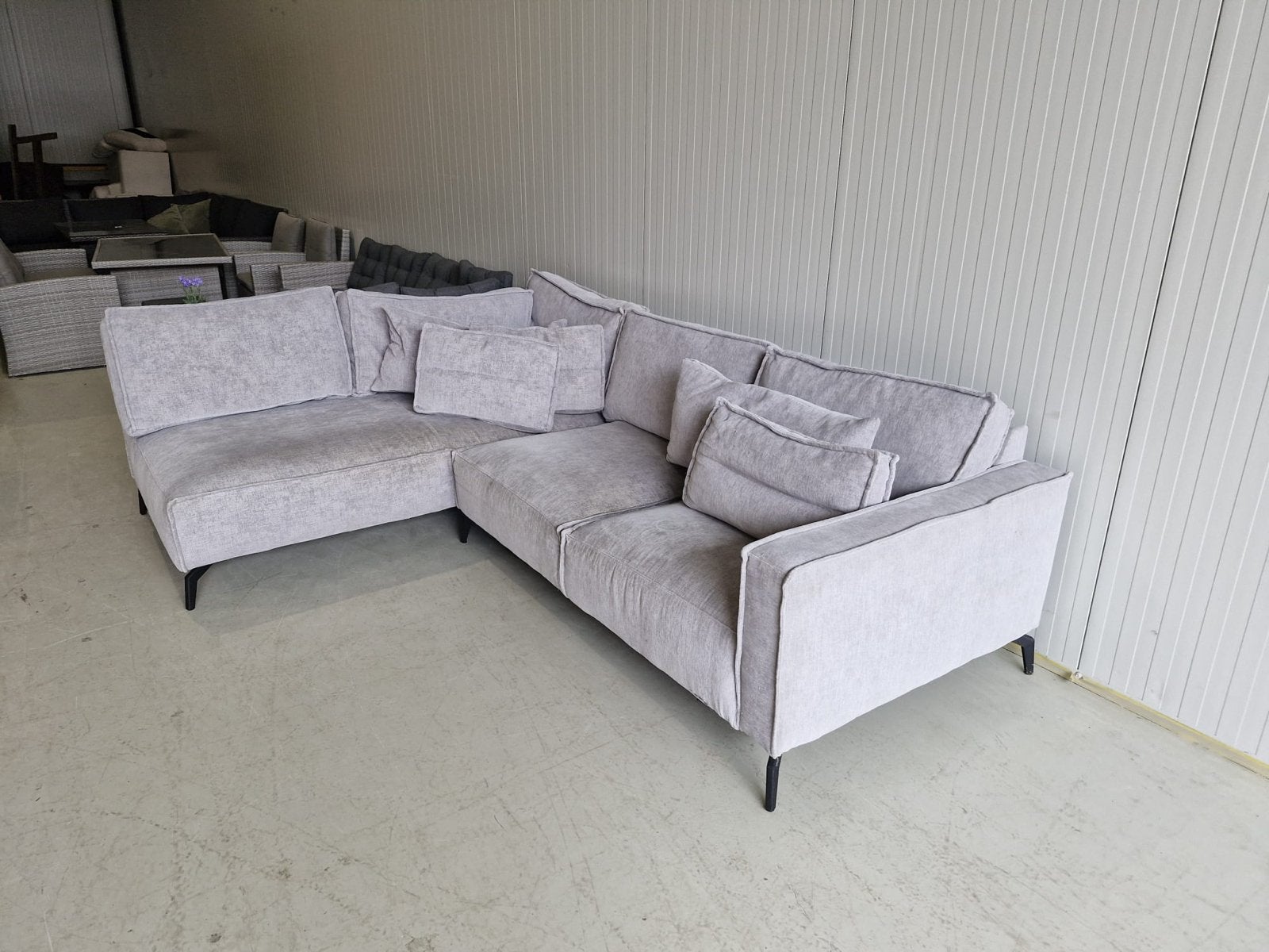 Prachtige grijs/crème hoekbank - Zo goed als nieuw, Huis en Inrichting, Ophalen, 250 tot 300 cm, ., Hoekbank