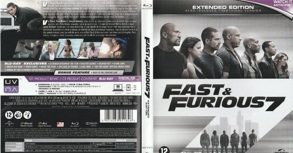 Fast & furious 7 blu ray ( ned. ondert. ), Cd's en Dvd's, Engels, Vanaf 16 jaar, Nederlands, Film
