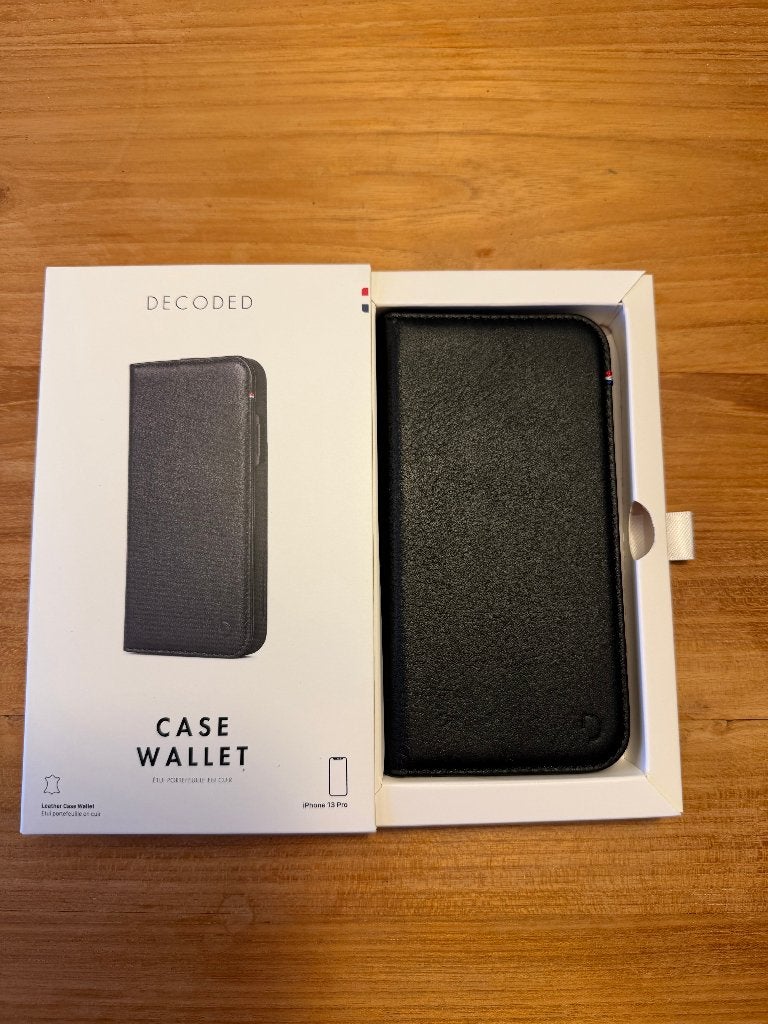 NIEUWE Decoded Wallet iPhone 13 Pro Zwart echt leer, Zwart, IPhone 13 Pro, Overige merken, Overige typen