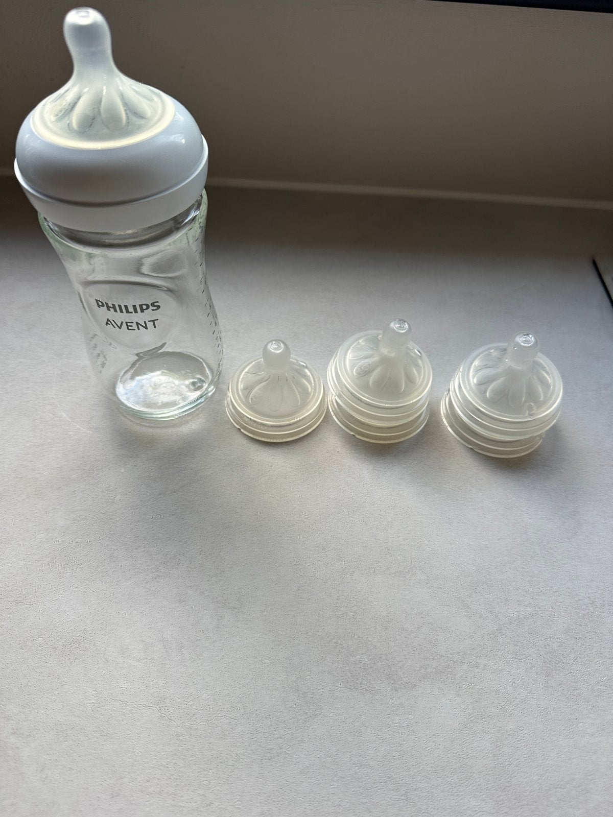 Avent nummer 3 spenen voor glazen flessen (6 stuks), Ophalen of Verzenden, Gebruikt