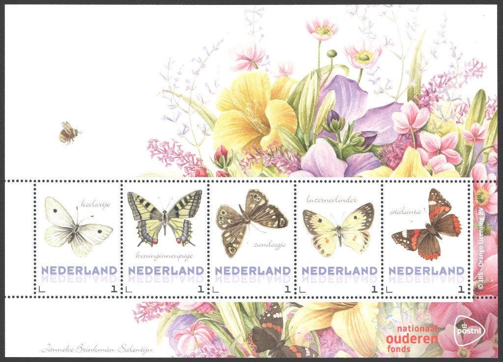 Postzegels Tekeningen Janneke Brinkman: Vlinders (5), Ophalen of Verzenden, Na 1940, Postfris