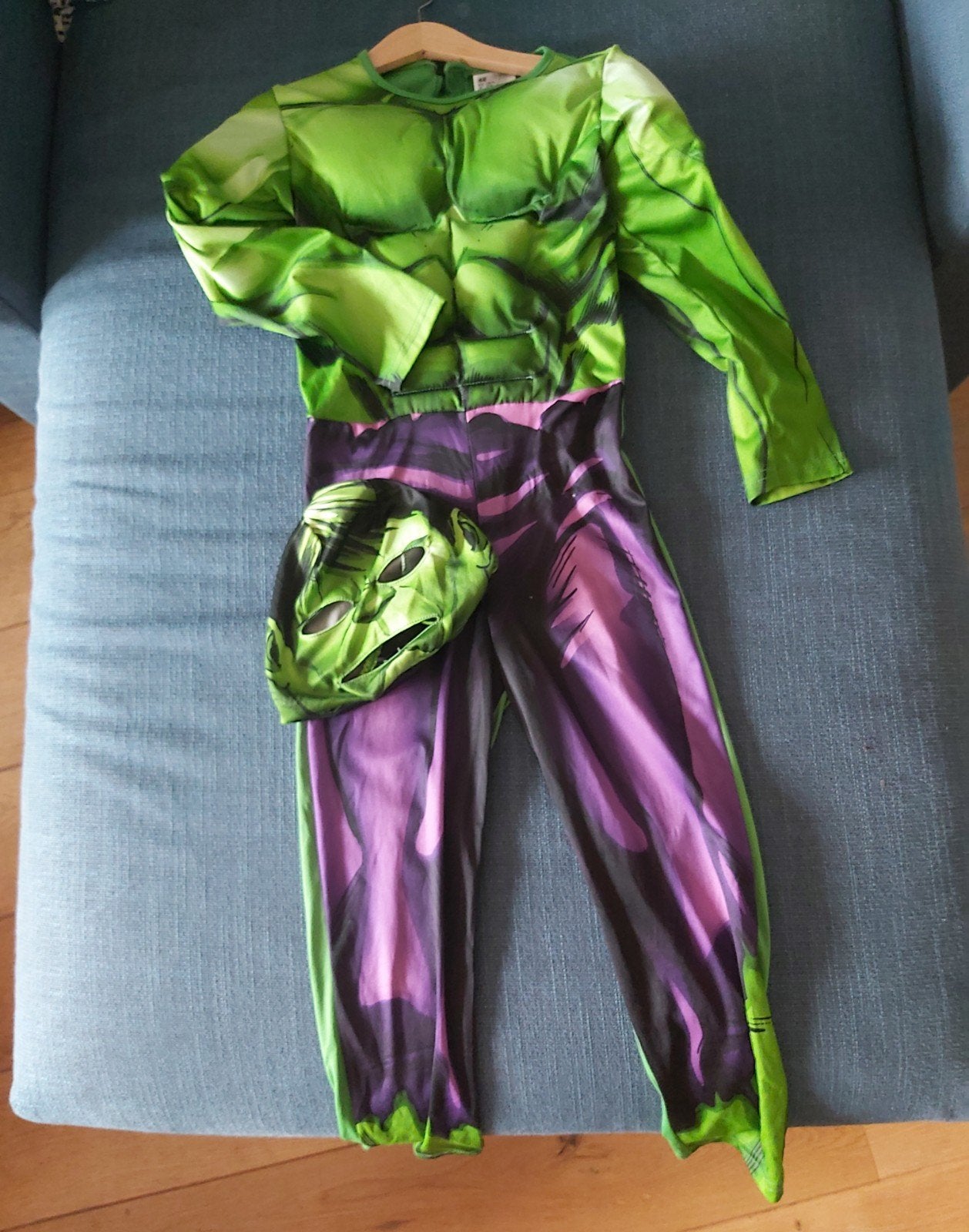 Hulk verkleedpak met masker - Maat 110/116, Ophalen, Gebruikt, 110 t/m 116, Jongen of Meisje