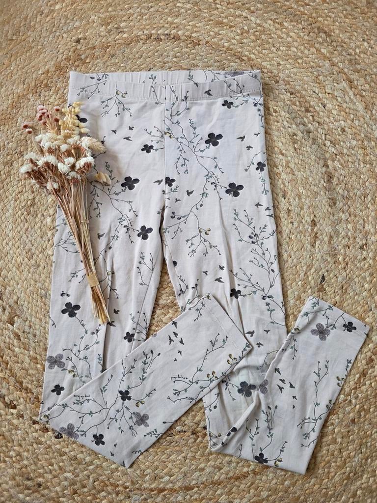 Mooie beige gebloemde Pomp de Lux legging maat 134/140, Broek, Gebruikt, Meisje, Ophalen of Verzenden