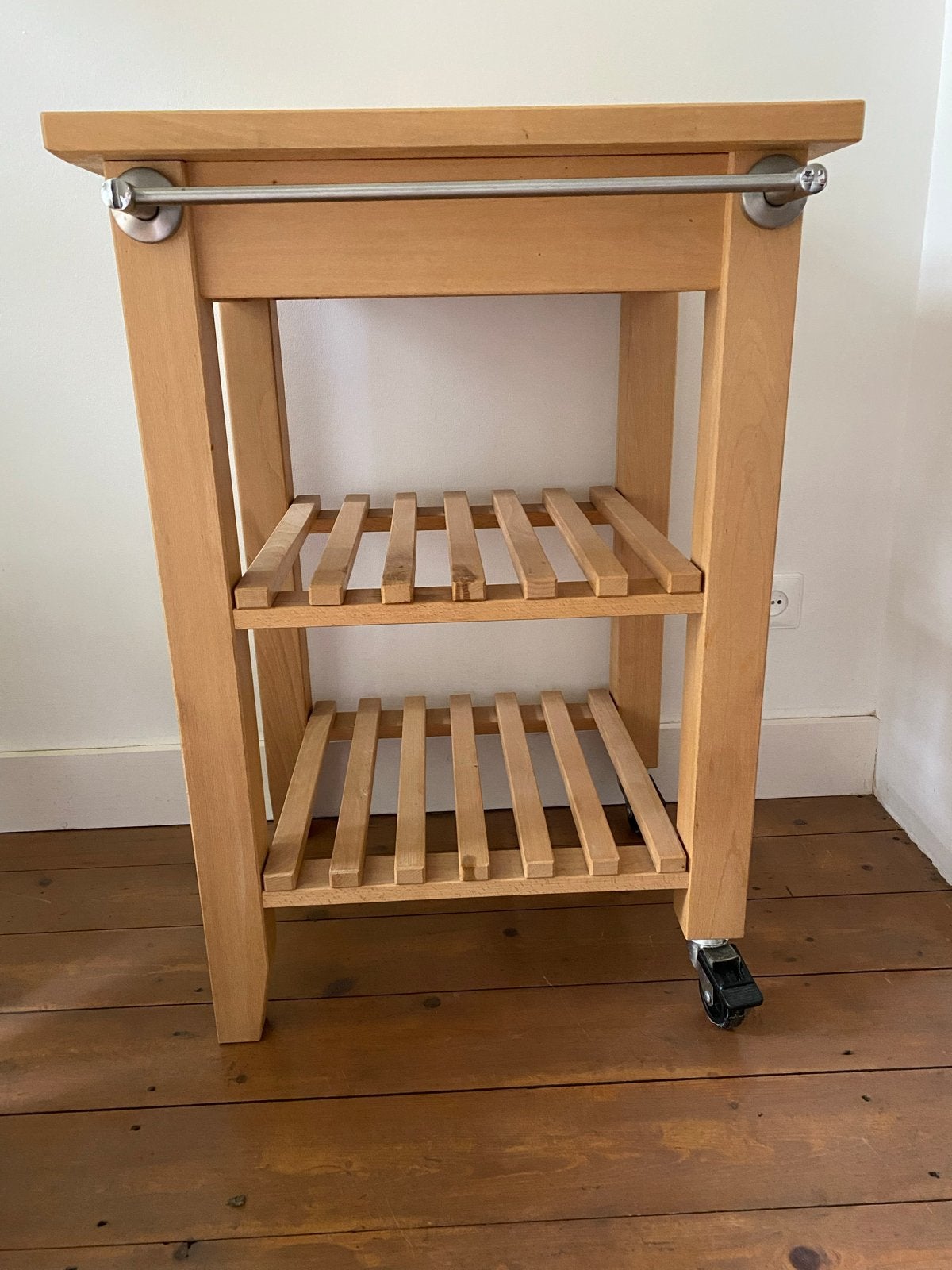 Houten Keukentrolley met Wieltjes - Zo goed als nieuw, Huis en Inrichting, Ophalen, Hout, IKEA, Keukentrolley