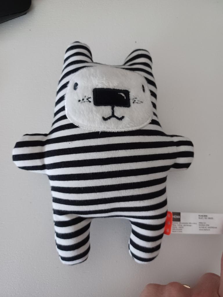 Zwart-witte dieren knuffel nieuw - merk Hema, Hema, Beer, Nieuw, Ophalen of Verzenden