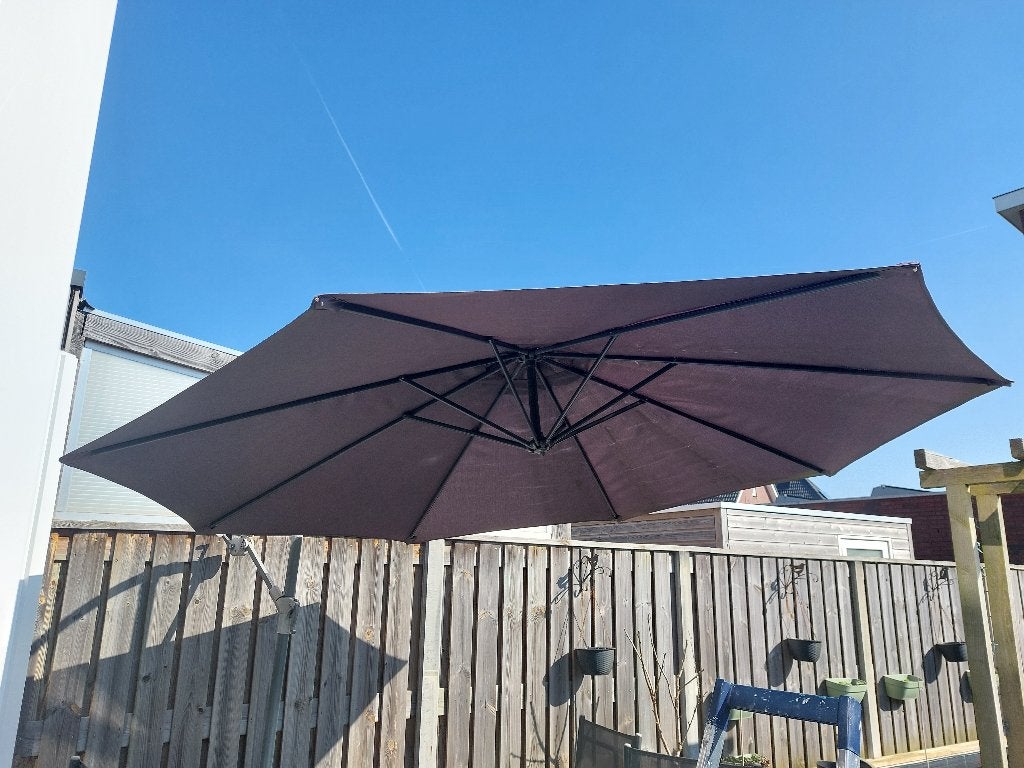 Parasol met voetjes, Tuin en Terras, Ophalen, Gebruikt, 2 tot 3 meter, Parasolvoet