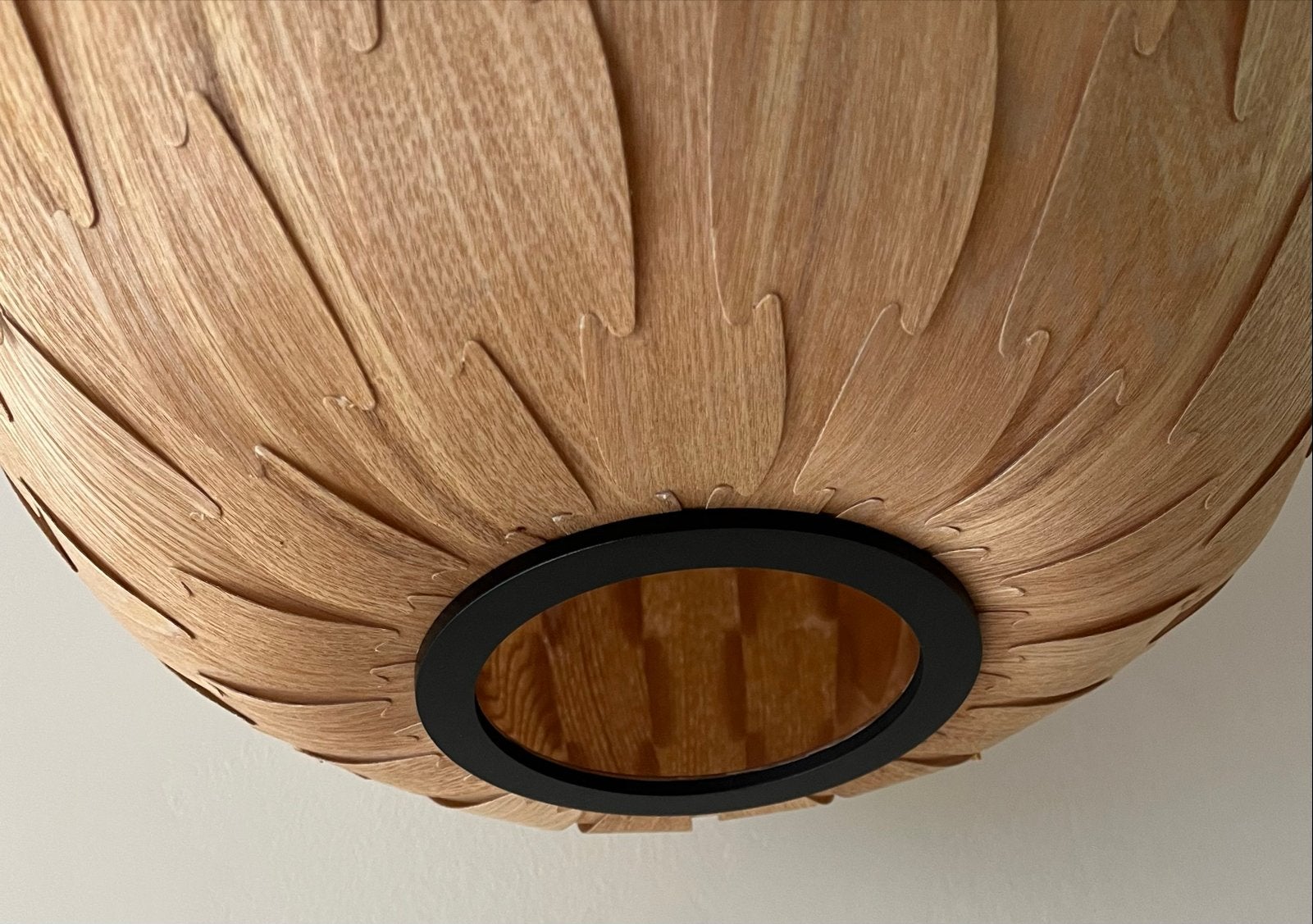 Dutchbone hanglamp 'Bond' van gevouwen essenhout, Ophalen, Gebruikt, Hout