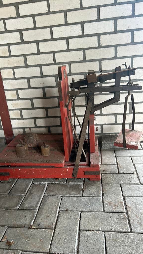 Antieke bascule weegschaal, Ophalen, Gebruikt, Hydraulisch, Garagekrik