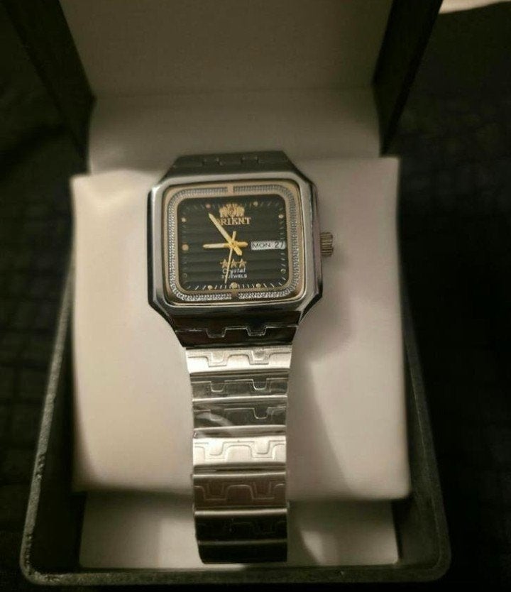 Nieuw Orient Heren Horloge met Batterijen, Overige merken, Staal, Staal, Polshorloge