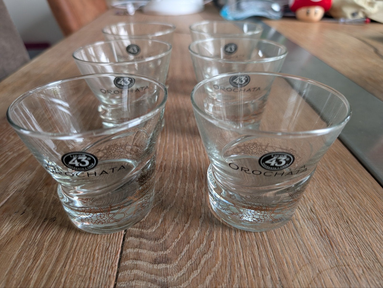 6 ongebruikte Licor 43 Orochata glazen, Nieuw, Ophalen of Verzenden, Meerkleurig, Overige merken