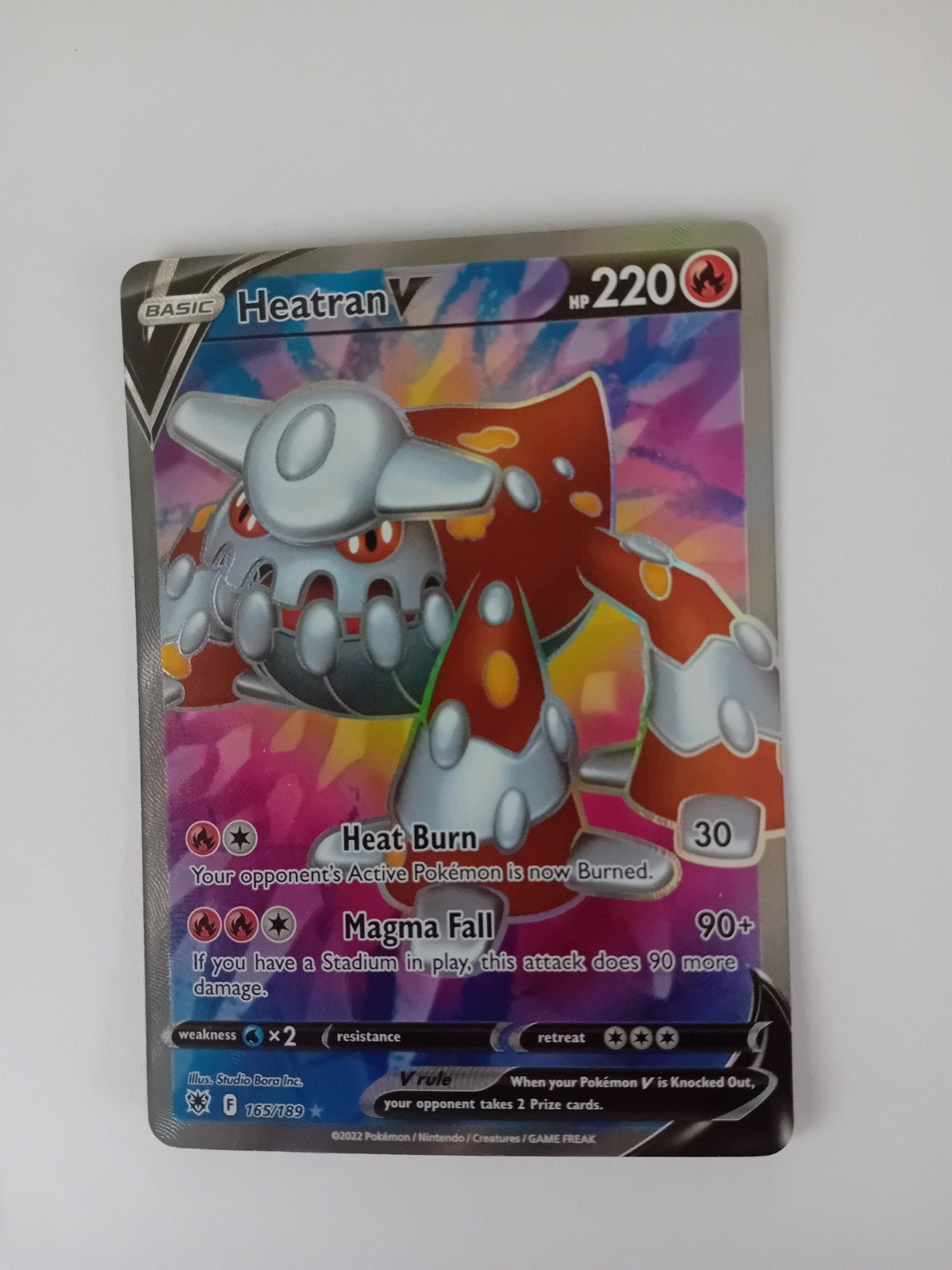 Pokemonkaart Heatran V 165/189 Holo Astral Radiance, Ophalen of Verzenden, Nieuw, Losse kaart, Foil