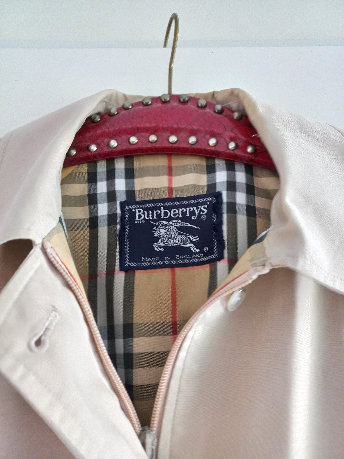 Vintage Dames Burberry Jas incl. Vintage hanger - Maat 44-46, Beige, Maat 46/48 (XL) of groter, Ophalen of Verzenden, Burberry