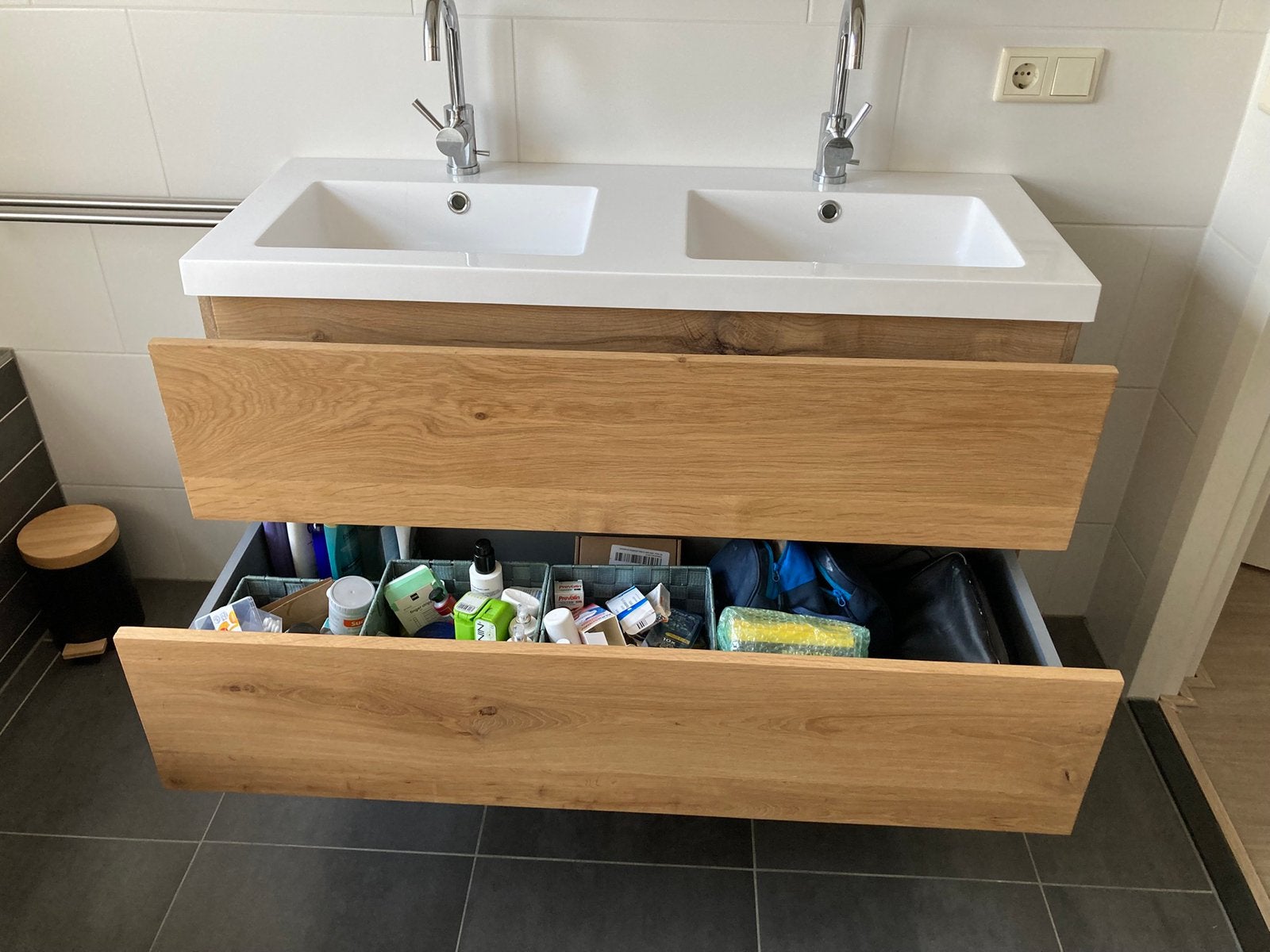 Eikenhouten badkamer meubel, Ophalen, Bildtsestraat, Woodwave Projects, Nieuw