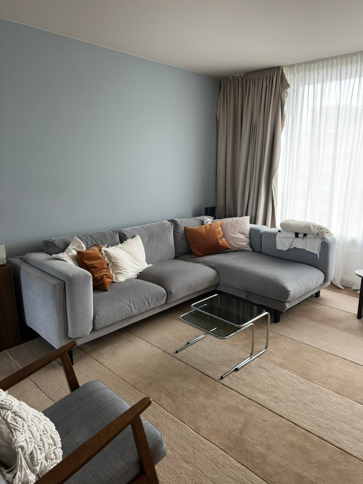 Ikea Nockeby met chais longue links grijs, Ophalen, Gebruikt