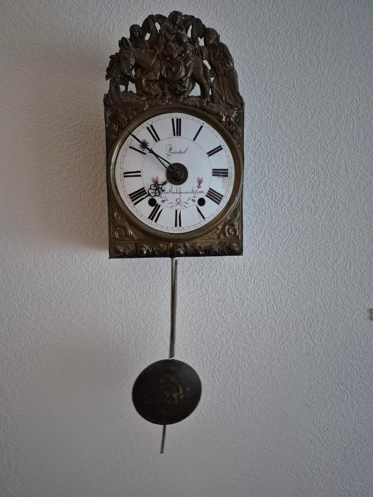 Franse Comtoise wandklok, Ophalen, Analoog, Handgemaakt, Wandklok