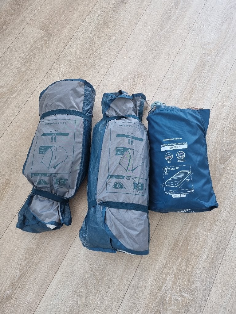 Decathlon tent + air mattress, Ophalen