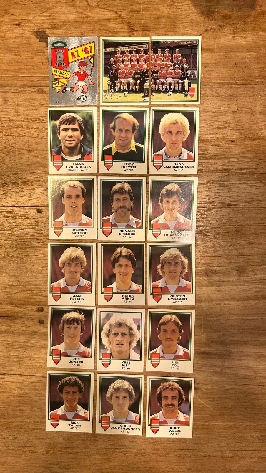Panini Voetbal 81 plaatjes AZ’67 compleet 18x, Verzenden, Zo goed als nieuw, Meerdere plaatjes