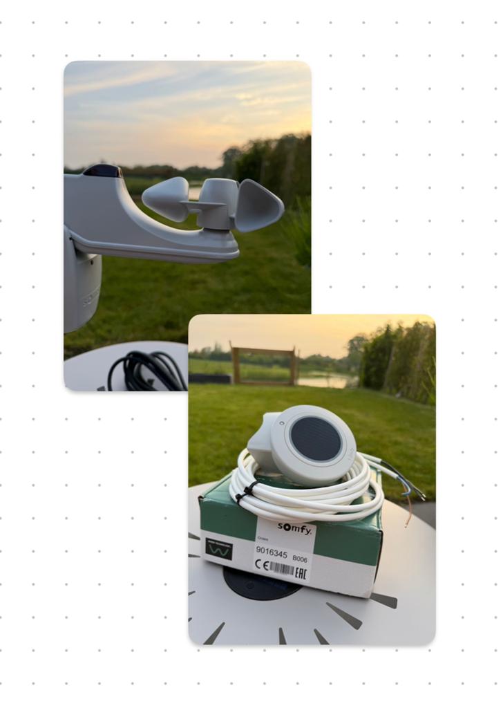 Somfy zon, wind en regen sensors. Nieuw!, Ophalen of Verzenden, Zo goed als nieuw, Wit, Minder dan 100 cm