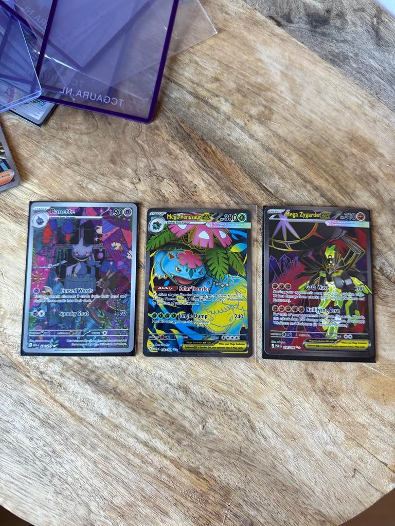 Pokémon Kaarten: Banette, Mega Venusaur EX, Mega Zygarde EX, Ophalen of Verzenden, Zo goed als nieuw, Meerdere kaarten