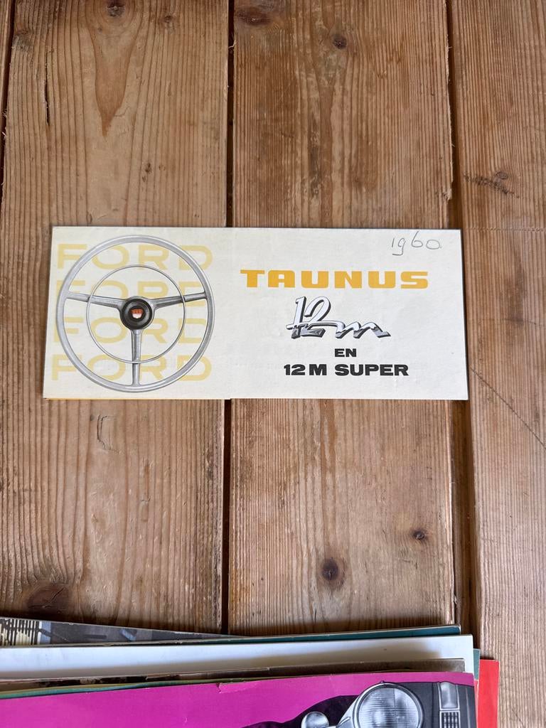 Folder Ford Taunus 12M en 12M Super (augustus 1960), Ophalen of Verzenden, Gelezen, Ford