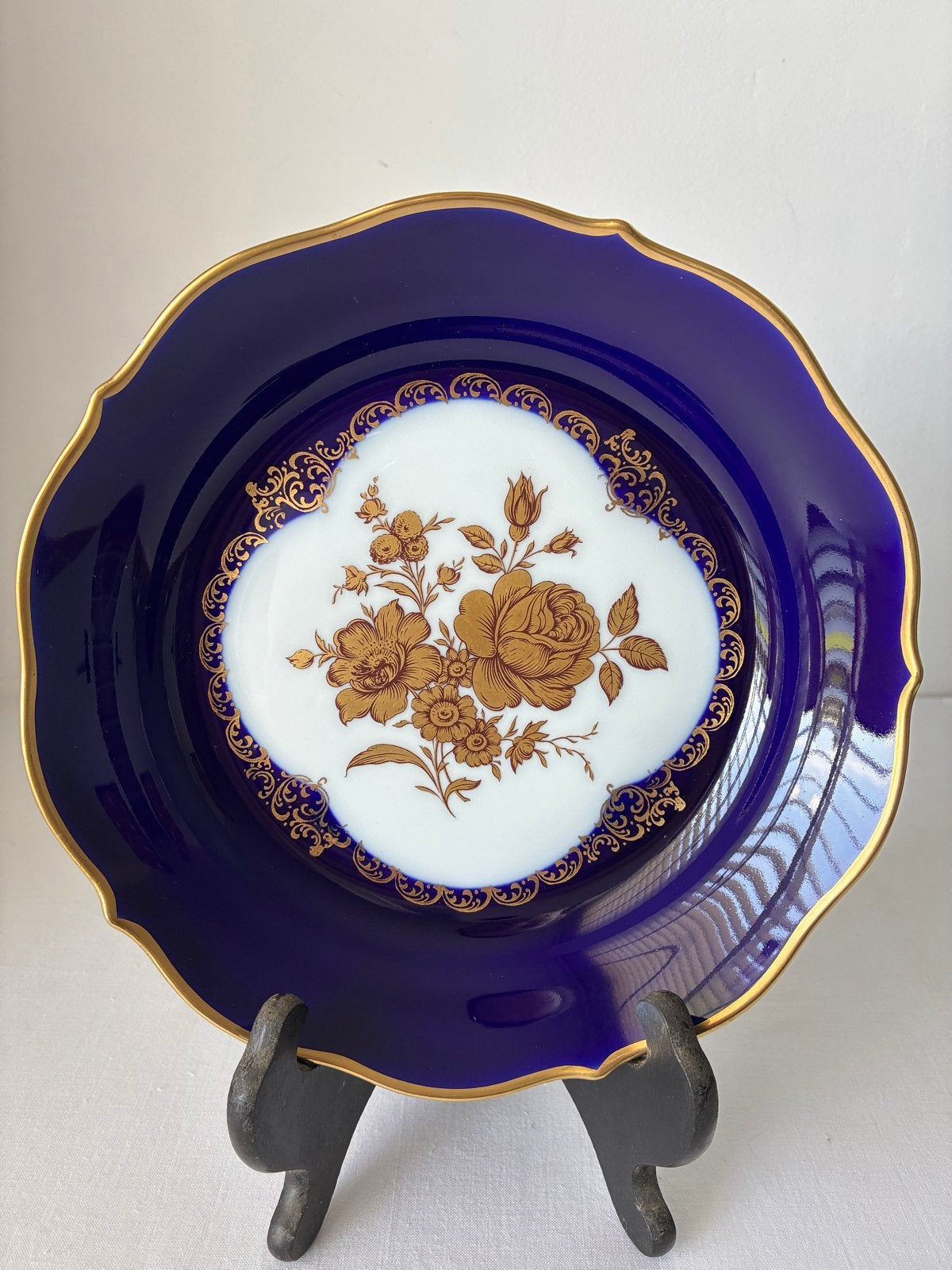 Seltmann Weiden Porseleinen Wandbord Kobaltblauw Goud Decor, Ophalen of Verzenden