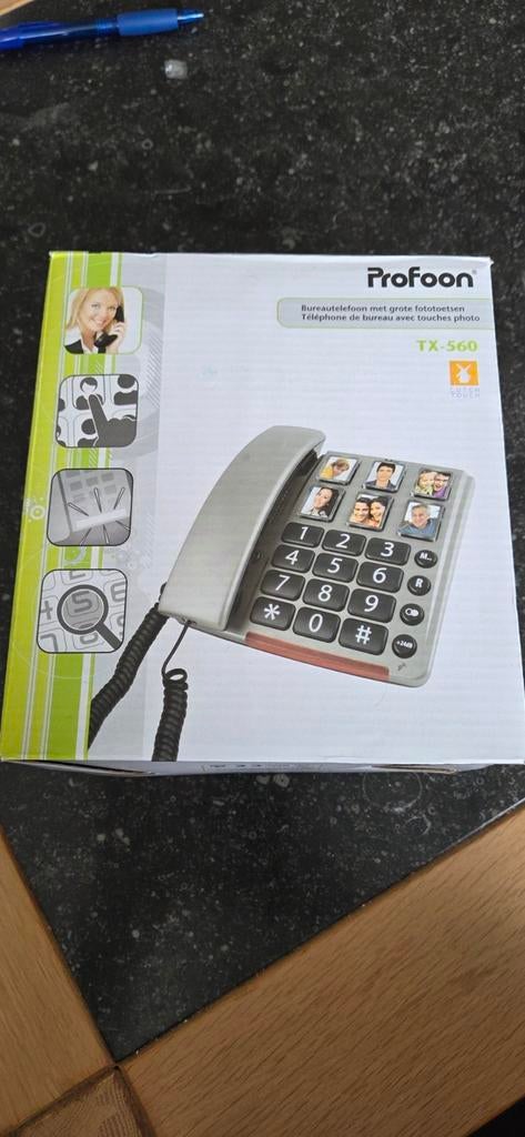 Profoon TX-S60 Bureautel. met grote fototoetsen, Ophalen of Verzenden, Nieuw, 1 handset