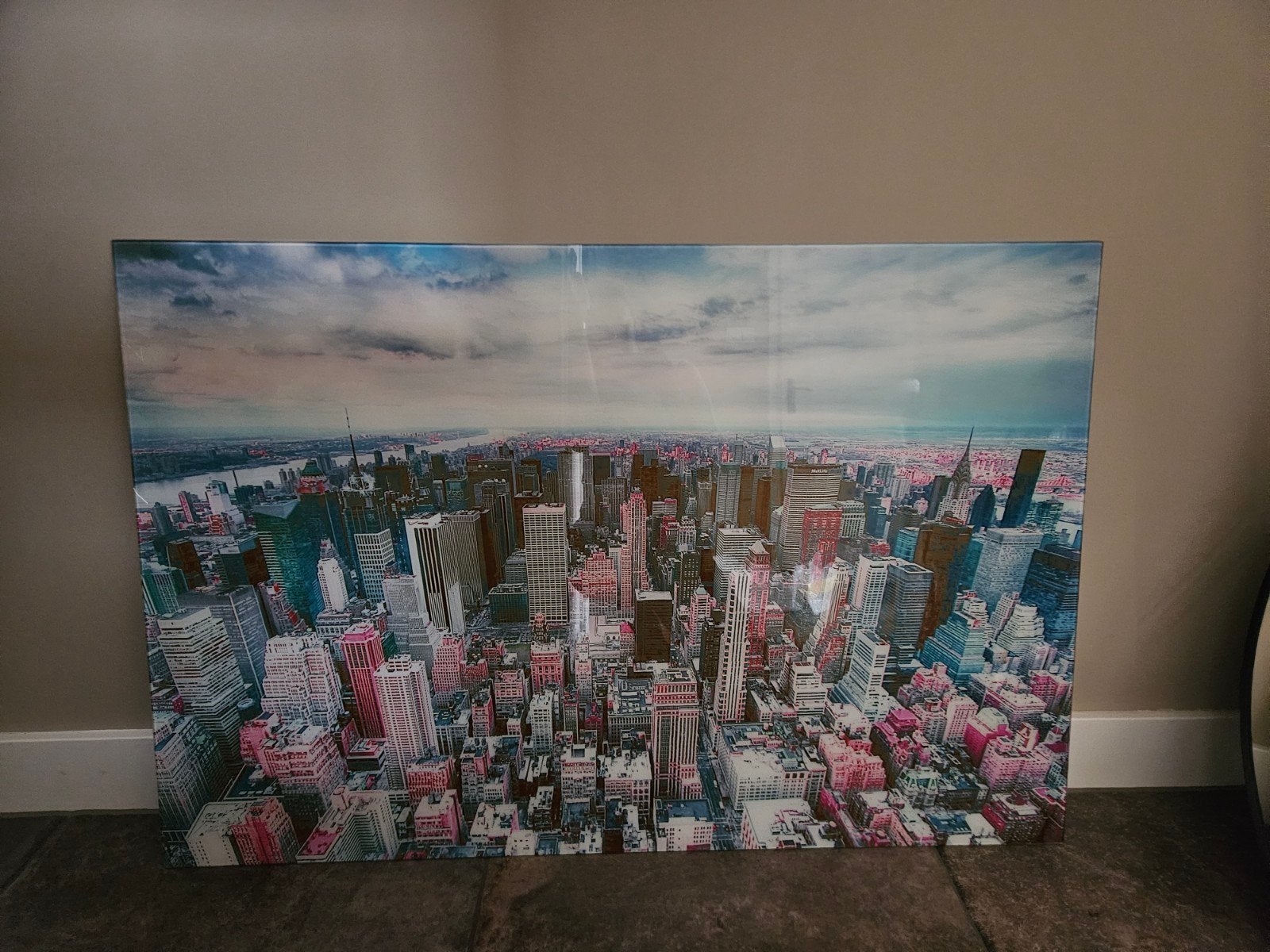 Print van New York skyline - exclusief bevestigingsmateriaal, Ophalen, 100 tot 125 cm, 75 – 100, Print