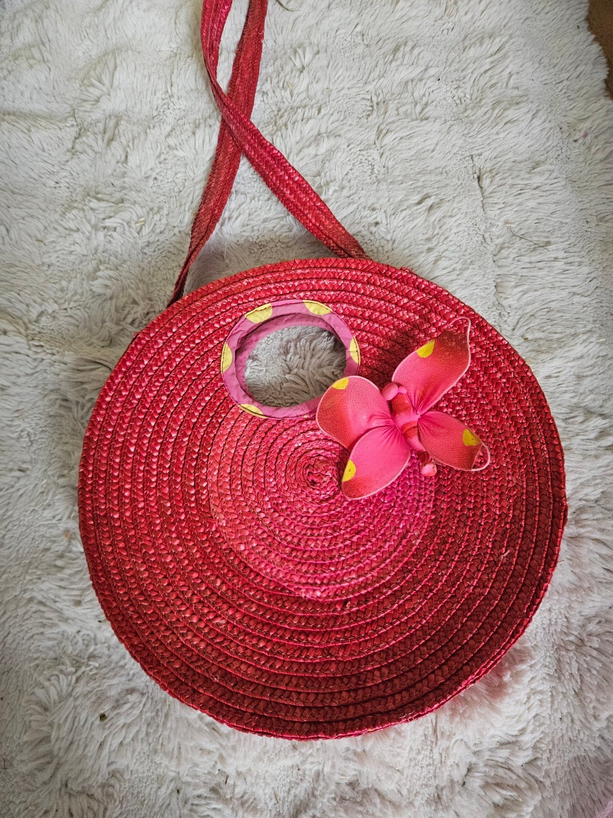 Miss Sixty rieten tasje met vlinder - rood, Ophalen of Verzenden, Gebruikt, Rood, Schoudertasje