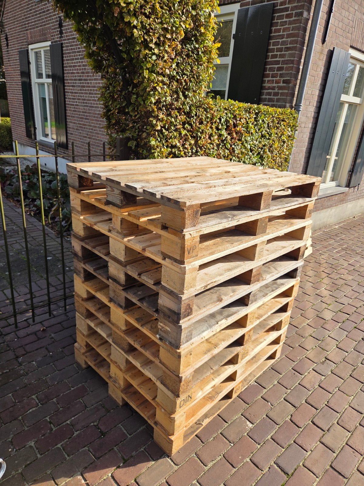 houten pallets  1,2x1meter, blokpallet, Ophalen, Gebruikt, 50 mm of meer, Pallet