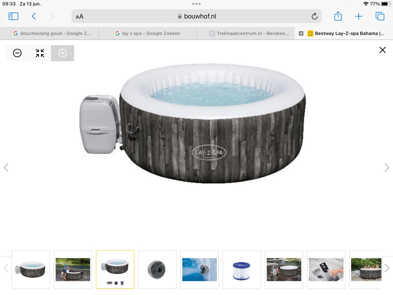 Lay-Z-Spa Bahama Opblaasbare Jacuzzi met Houtlook, Ophalen, Zo goed als nieuw, Filter, Opblaasbaar