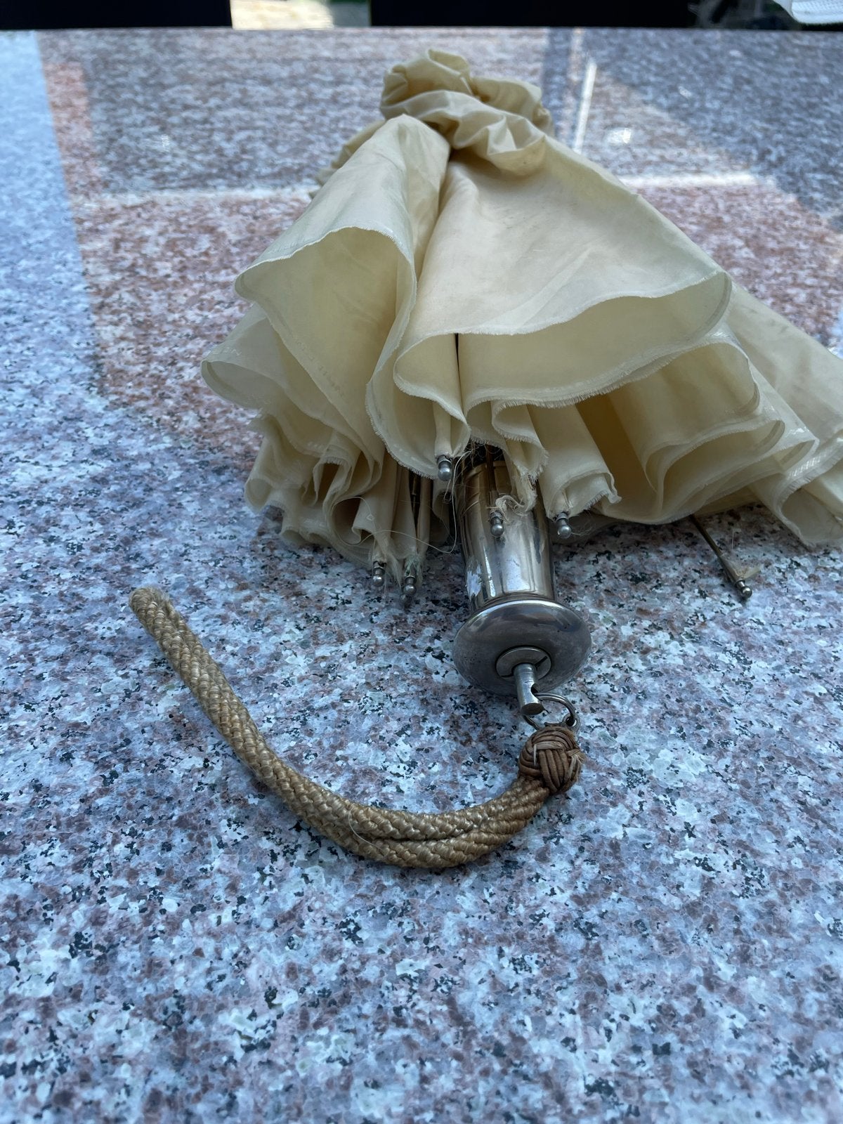 Vintage Knirps paraplu - Crèmekleurig, Ophalen of Verzenden, Gebruikt, Overige kleuren