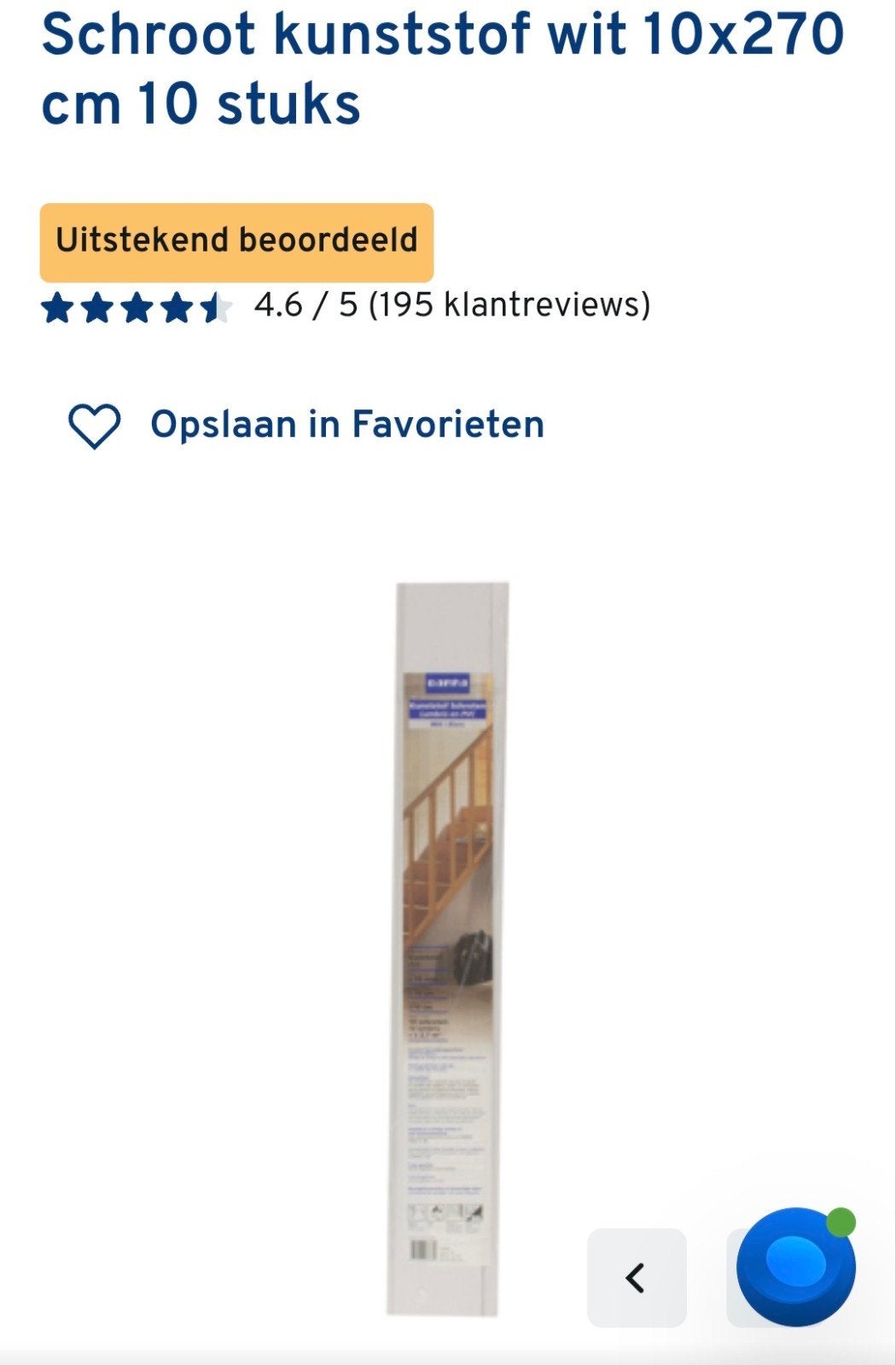 Witte Kunststof Schroten / PVC Schroten Gamma 9,5 stuks, Ophalen, Nieuw