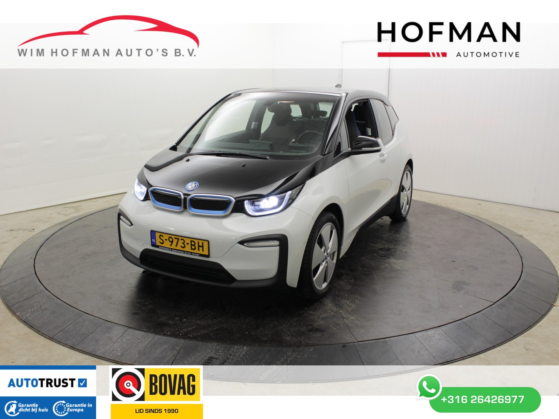 BMW i3 Exec. 120Ah 42Kwh SOH 94% Warmtepomp Camera Navi Stoe, Auto's, Automatische klimaatregeling, 4 stoelen, 43 €/maand, Wit