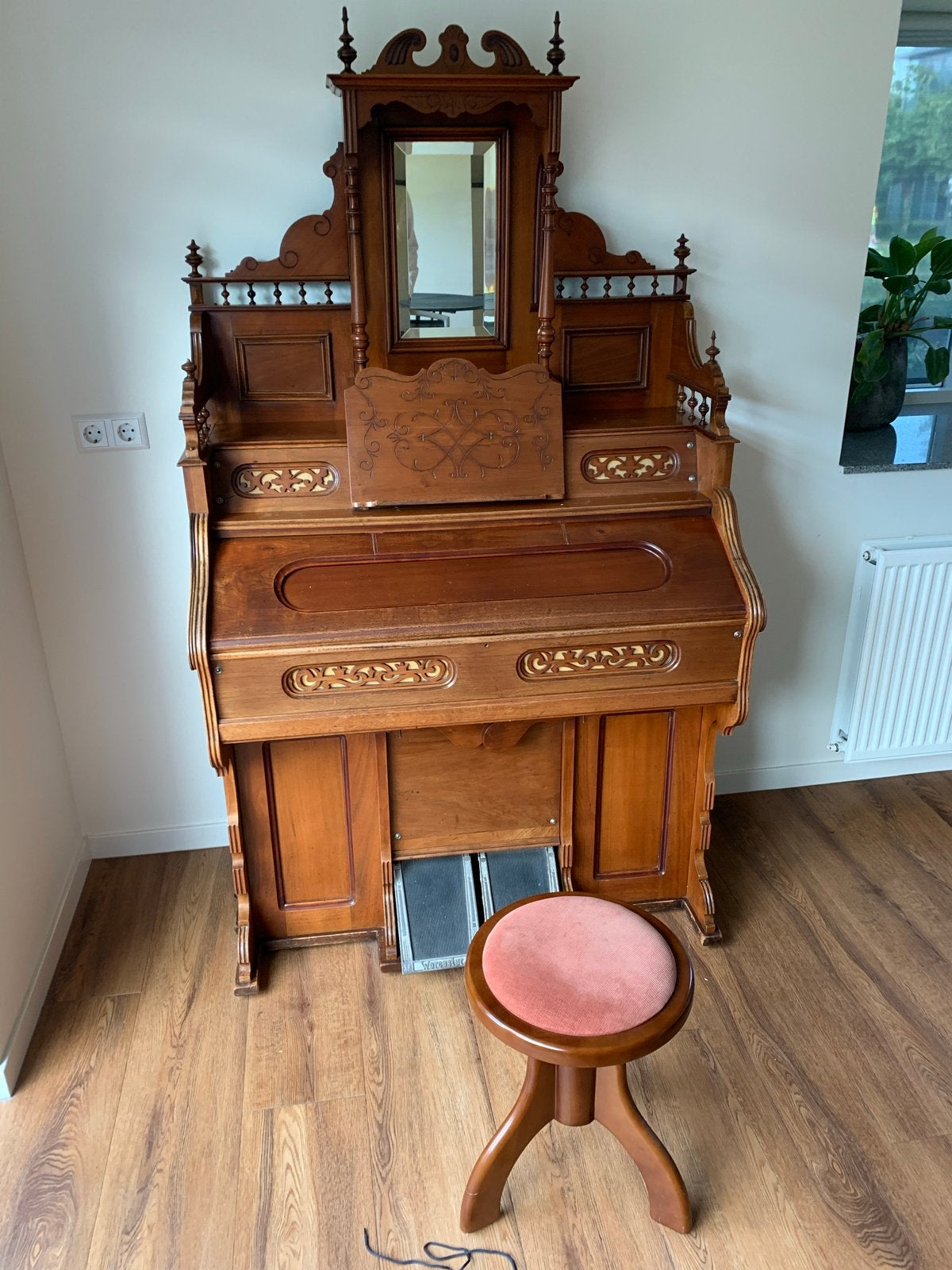 Antiek Harmonium Worcester Organ Gy, inclusief kruk, Ophalen, Gebruikt, 1 klavier, Harmonium