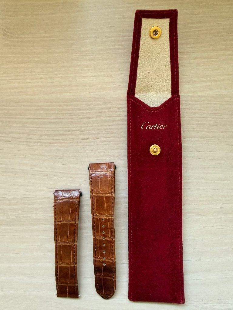 Originele Cartier Santos de Cartier Large alligator band, Sieraden, Tassen en Uiterlijk, Overige merken, Overige materialen, Leer