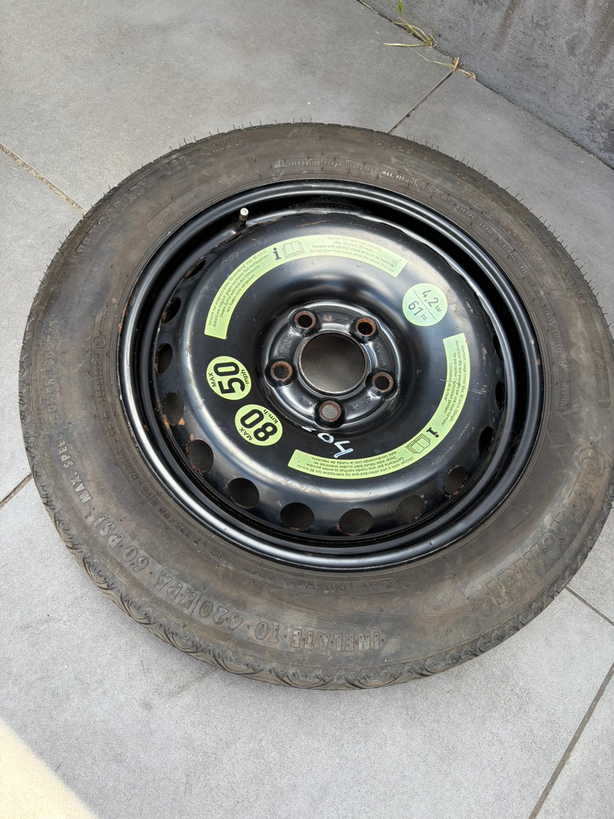 Thuiskomer Continental 125/90 R16 Mercedes C220, Ophalen, Gebruikt