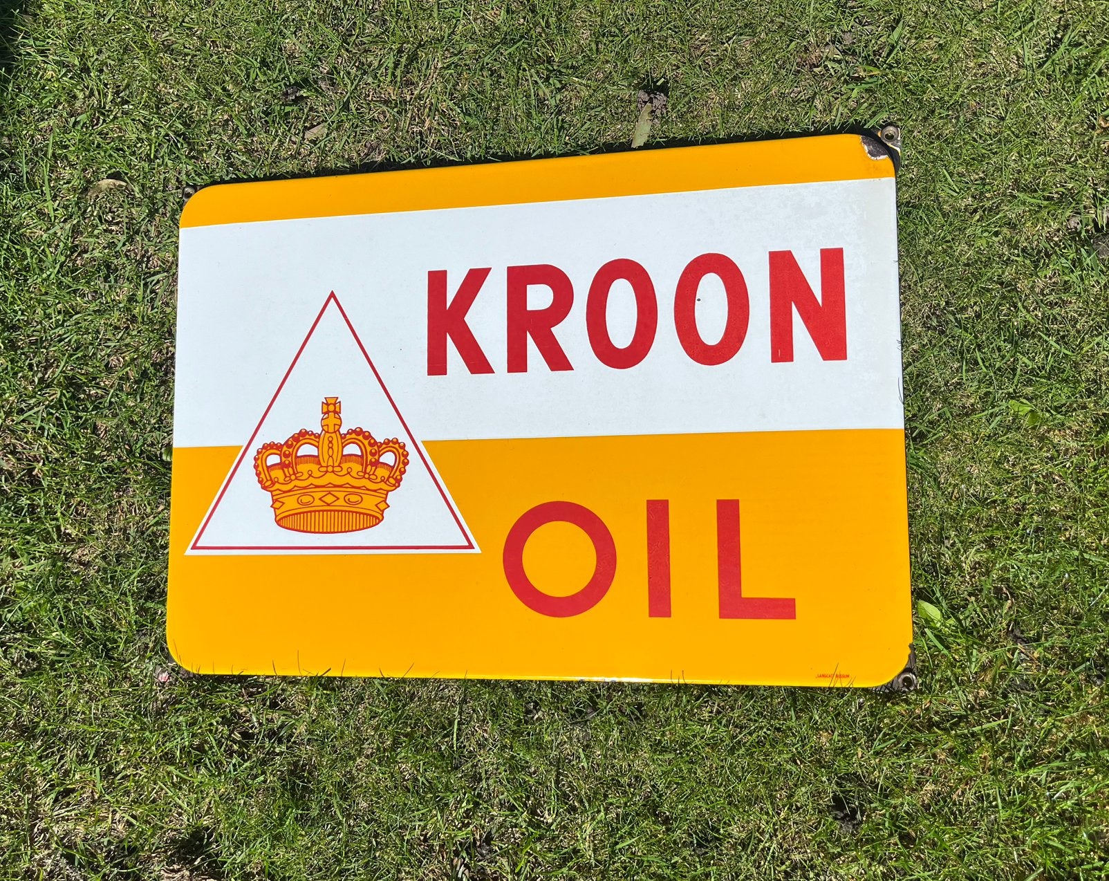 Emaille reclamebord Kroon Oil, Verzamelen, Ophalen of Verzenden, Zo goed als nieuw