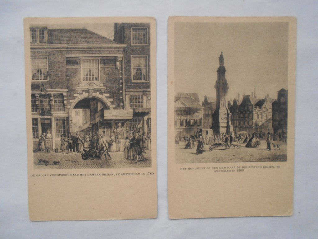 Amsterdam Patria Biscuits - reclamekaart Vispoort & Monument, Ophalen of Verzenden, Voor 1920, Ongelopen, Noord-Holland