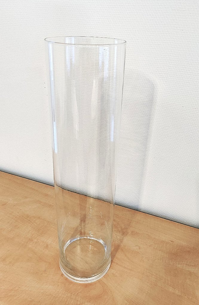 Vaas - cilinder - glas - transparant - 60 cm, Ophalen, Transparant, Geschikt voor droogbloemen, 60 cm