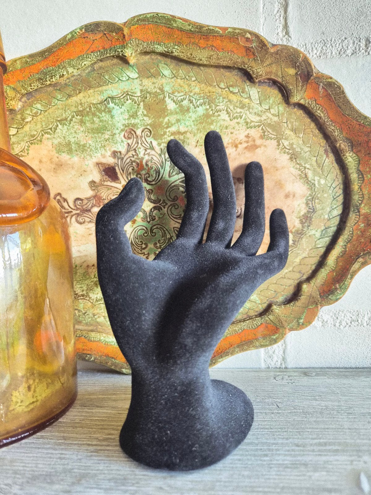 Retro velours hand, Ophalen of Verzenden