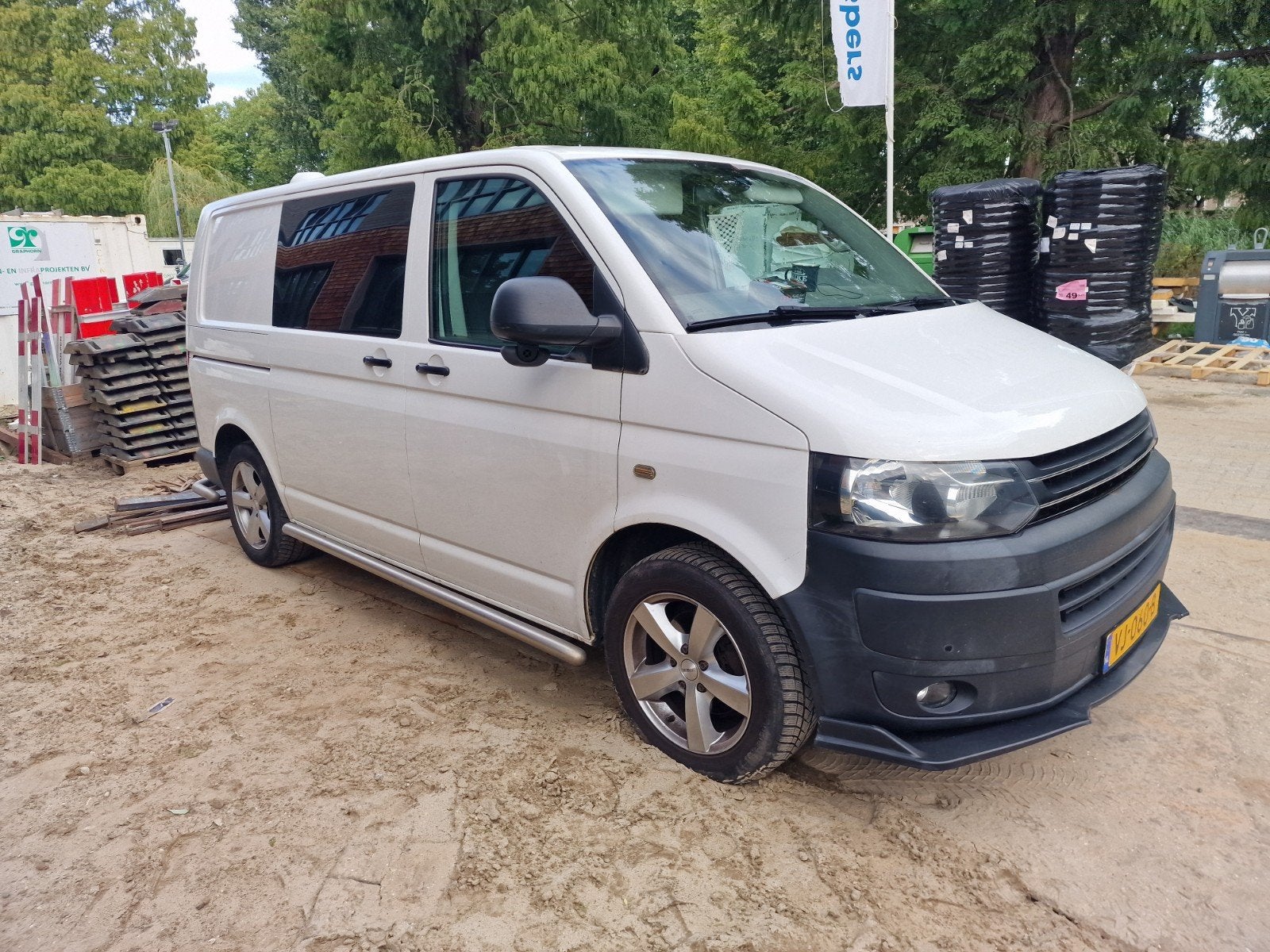 vw transporter t5, Auto's, Automaat, Euro 5, Stof, Wit