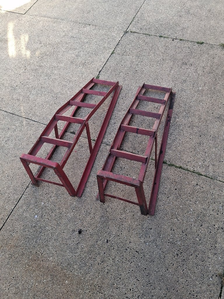Setje oprij-steunen voor de auto kleur rood ., Ophalen of Verzenden, Gebruikt