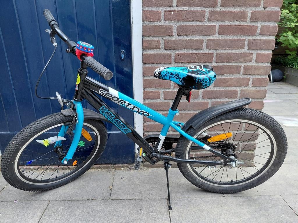 Volare Sportivo kinderfiets 20 inch - Zwart/Blauw, Ophalen, 20 inch of meer, Gebruikt, Velgrem