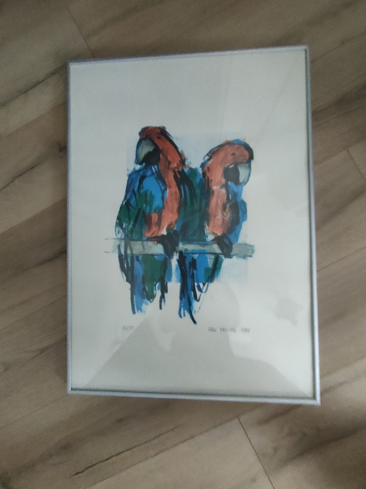 Schilderij Ellen Meeuwse - Papegaaien - 1999 - 12/75, Antiek en Kunst, Gelimiteerde oplage, Papier/karton, Ophalen of Verzenden