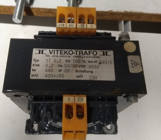 Viteko trafo primair 440 V +/- 5% secundair 230V, Ophalen of Verzenden, Nieuw