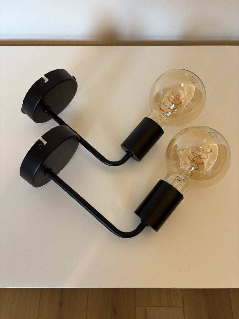 2x Wandlamp Lucide Scott inclusief lichtbron, Huis en Inrichting, Bedlamp, Zwart, Zo goed als nieuw, Lucide