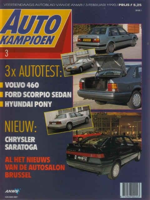 Autokampioen 3 1990 : Volvo 460 GLE - Ford Scorpio 2.4 GL, Boeken, Ophalen of Verzenden, Gelezen, Algemeen